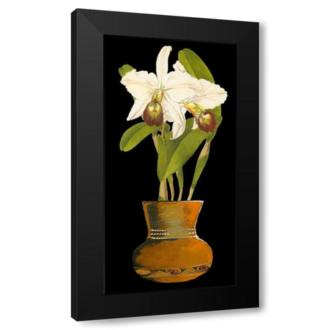 Orchids in Pot I Black Modern Wood Framed Art Print with Double Matting by Unknown