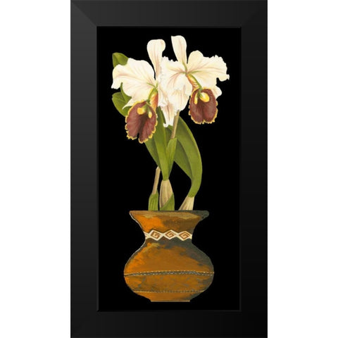 Orchids in Pot II Black Modern Wood Framed Art Print by Unknown
