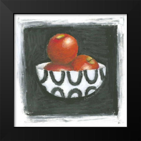 Apples in Bowl Black Modern Wood Framed Art Print by Zarris, Chariklia