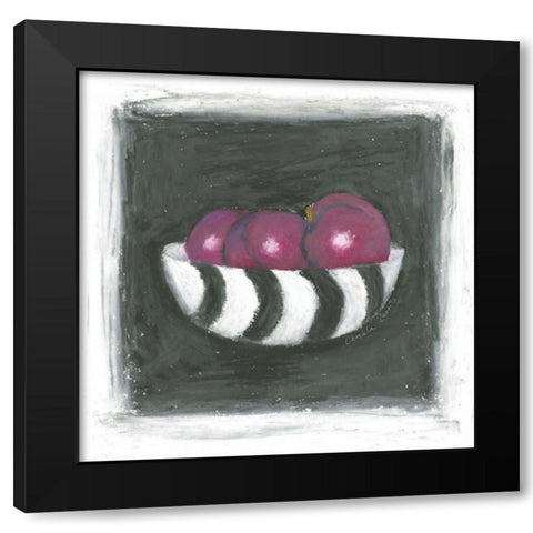 Plums in Bowl Black Modern Wood Framed Art Print with Double Matting by Zarris, Chariklia