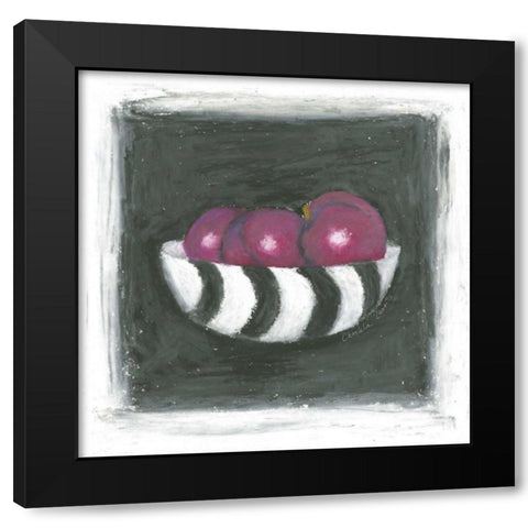 Plums in Bowl Black Modern Wood Framed Art Print by Zarris, Chariklia