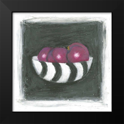 Plums in Bowl Black Modern Wood Framed Art Print by Zarris, Chariklia