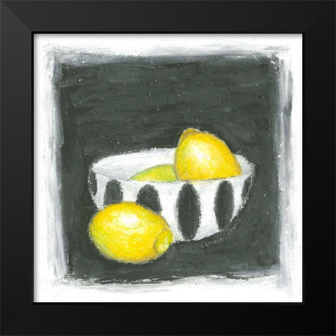 Lemons in Bowl Black Modern Wood Framed Art Print by Zarris, Chariklia