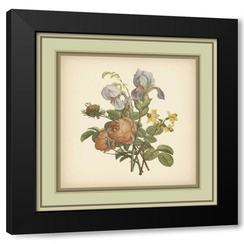 Tuscany Bouquet IV Black Modern Wood Framed Art Print with Double Matting by Unknown