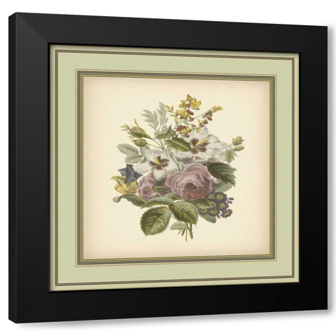 Tuscany Bouquet XII Black Modern Wood Framed Art Print with Double Matting by Unknown