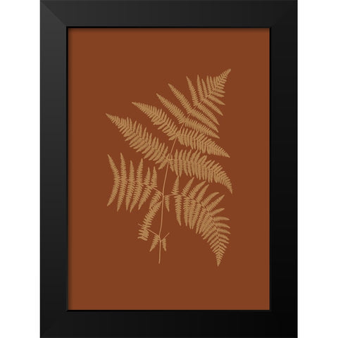 Sepia Ferns on Brick (WG) III Black Modern Wood Framed Art Print by Vision Studio
