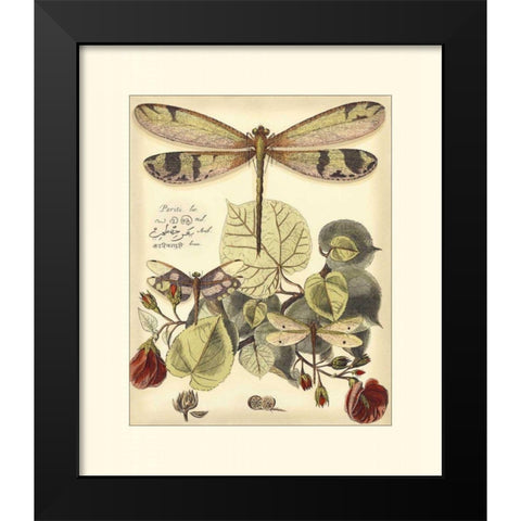 Whimsical Dragonflies II Black Modern Wood Framed Art Print by Vision Studio