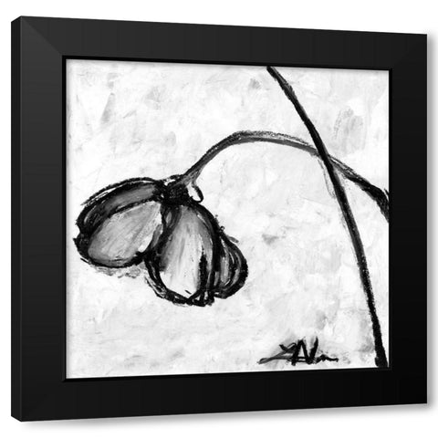 Mini Swooning Tulips II Black Modern Wood Framed Art Print by Unknown