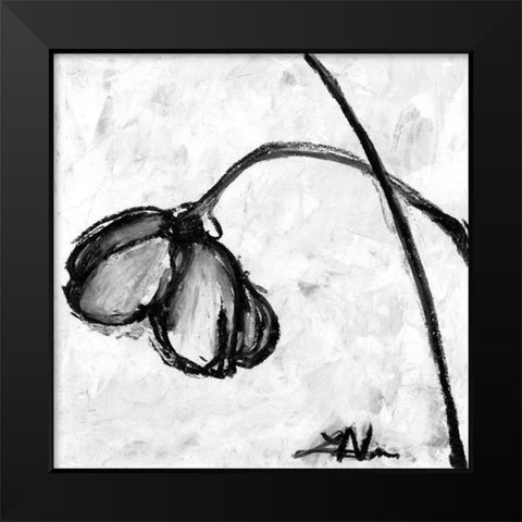 Mini Swooning Tulips II Black Modern Wood Framed Art Print by Unknown