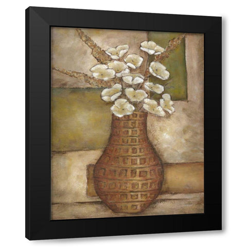 Cubed Floral Study II Black Modern Wood Framed Art Print with Double Matting by Zarris, Chariklia
