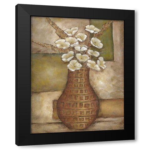 Cubed Floral Study II Black Modern Wood Framed Art Print by Zarris, Chariklia