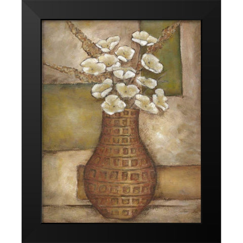 Cubed Floral Study II Black Modern Wood Framed Art Print by Zarris, Chariklia