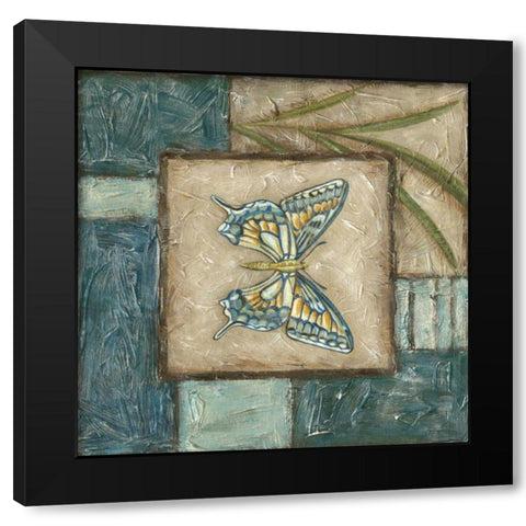 Butterfly Montage I Black Modern Wood Framed Art Print with Double Matting by Zarris, Chariklia