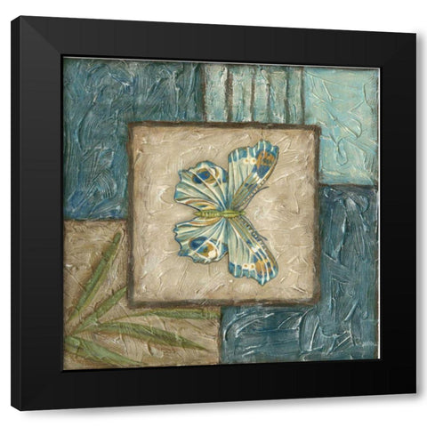 Butterfly Montage II Black Modern Wood Framed Art Print with Double Matting by Zarris, Chariklia