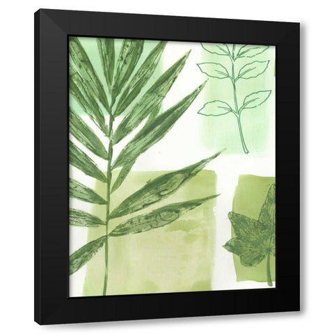 Leaf Impressions I Black Modern Wood Framed Art Print by Vision Studio