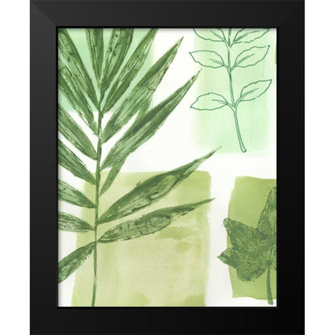 Leaf Impressions I Black Modern Wood Framed Art Print by Vision Studio