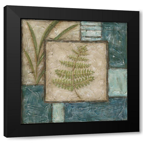 Large Fern Montage I Black Modern Wood Framed Art Print with Double Matting by Zarris, Chariklia