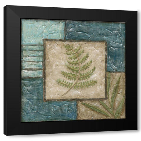 Large Fern Montage II  Black Modern Wood Framed Art Print by Zarris, Chariklia