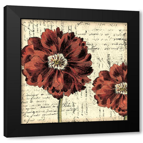 Printed Vintage Composition II Black Modern Wood Framed Art Print with Double Matting by Vision Studio