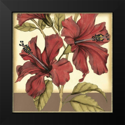 Cropped Sophisticated Hibiscus II Black Modern Wood Framed Art Print by Goldberger, Jennifer