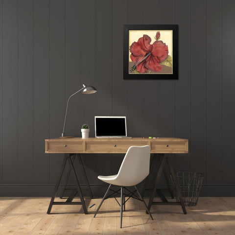 Cropped Sophisticated Hibiscus III  Black Modern Wood Framed Art Print by Goldberger, Jennifer