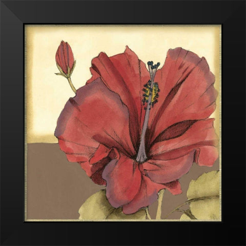 Cropped Sophisticated Hibiscus IV  Black Modern Wood Framed Art Print by Goldberger, Jennifer