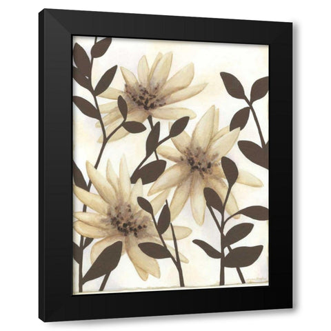 Blossoming Silhouette I Black Modern Wood Framed Art Print by Meagher, Megan