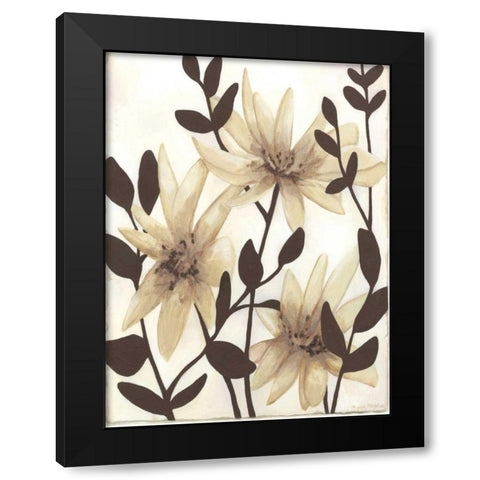 Blossoming Silhouette II Black Modern Wood Framed Art Print by Meagher, Megan