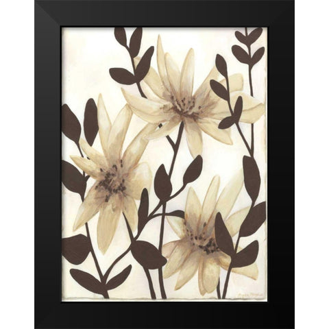 Blossoming Silhouette II Black Modern Wood Framed Art Print by Meagher, Megan