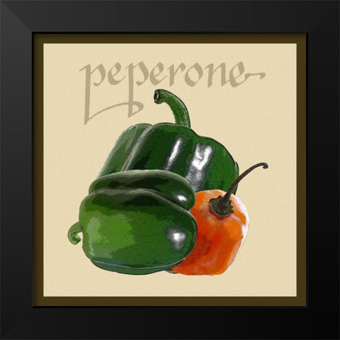 Italian Vegetable IV Black Modern Wood Framed Art Print by Vision Studio