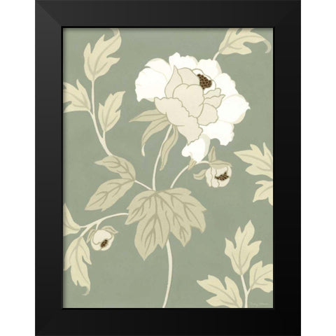 Small Peony Elegance II Black Modern Wood Framed Art Print by Slocum, Nancy