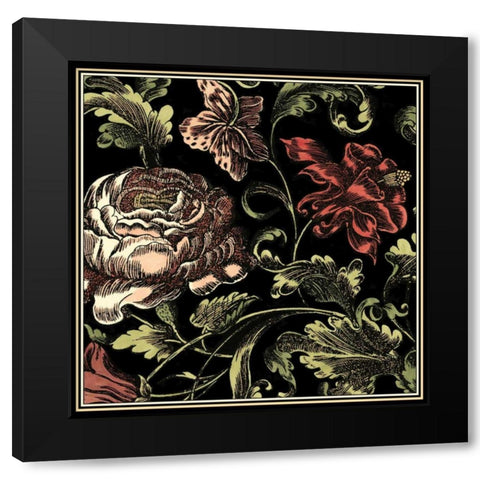 Small Floral Fancy I  Black Modern Wood Framed Art Print with Double Matting by Vision Studio