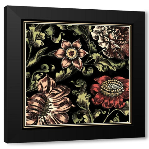 Small Floral Fancy III  Black Modern Wood Framed Art Print by Vision Studio