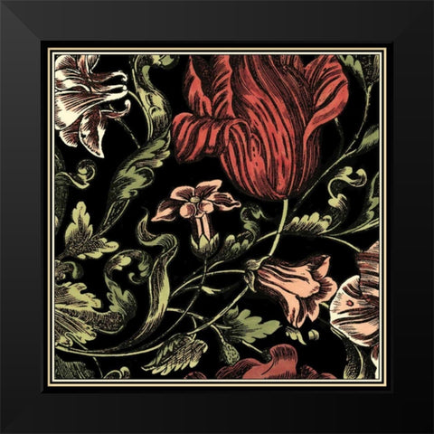 Small Floral Fancy IV Black Modern Wood Framed Art Print by Vision Studio