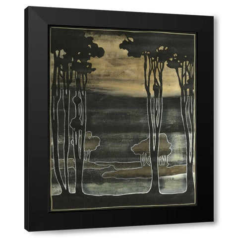 Small Nouveau Trees I Black Modern Wood Framed Art Print with Double Matting by Goldberger, Jennifer