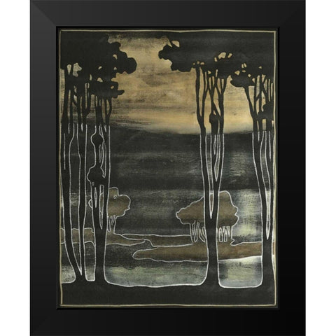 Small Nouveau Trees I Black Modern Wood Framed Art Print by Goldberger, Jennifer