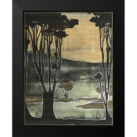 Small Nouveau Trees II Black Modern Wood Framed Art Print by Goldberger, Jennifer