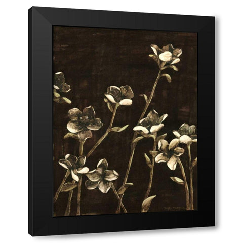 Medium Blossom Nocturne II Black Modern Wood Framed Art Print with Double Matting by Meagher, Megan