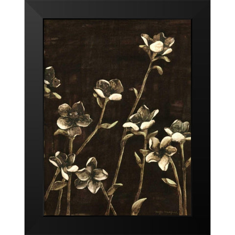 Medium Blossom Nocturne II Black Modern Wood Framed Art Print by Meagher, Megan