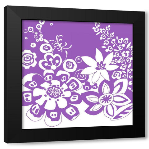 Vibrant Tokyo Garden VIII Black Modern Wood Framed Art Print with Double Matting by Zarris, Chariklia