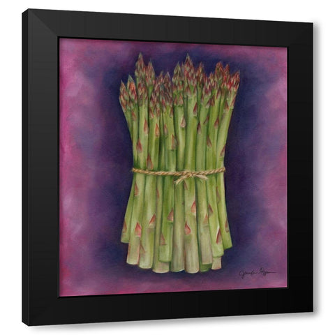 Asparagus Black Modern Wood Framed Art Print with Double Matting by Goldberger, Jennifer