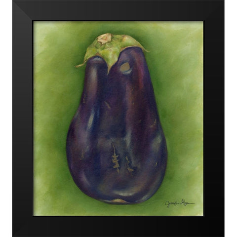 Eggplant Black Modern Wood Framed Art Print by Goldberger, Jennifer