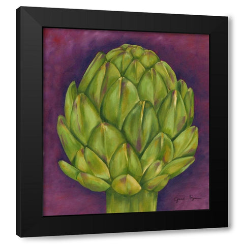 Artichoke Black Modern Wood Framed Art Print with Double Matting by Goldberger, Jennifer