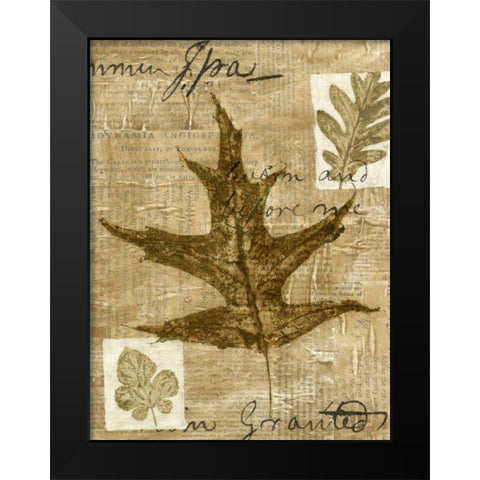 Leaf Collage II Black Modern Wood Framed Art Print by Archie, K.
