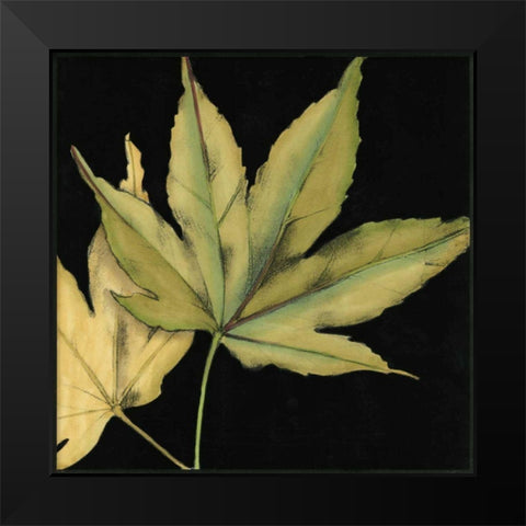 Small Tandem Leaves I Black Modern Wood Framed Art Print by Goldberger, Jennifer