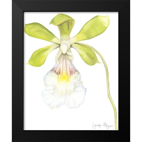 Small Orchid Beauty I Black Modern Wood Framed Art Print by Goldberger, Jennifer