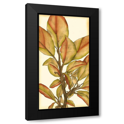 Small Gilded Leaves I Black Modern Wood Framed Art Print with Double Matting by Goldberger, Jennifer