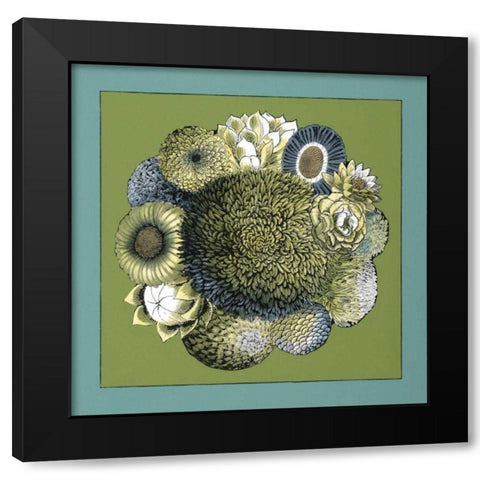 Small Celadon Bouquet I Black Modern Wood Framed Art Print with Double Matting by Zarris, Chariklia