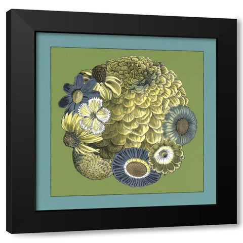 Small Celadon Bouquet II Black Modern Wood Framed Art Print by Zarris, Chariklia