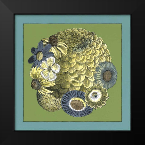 Small Celadon Bouquet II Black Modern Wood Framed Art Print by Zarris, Chariklia